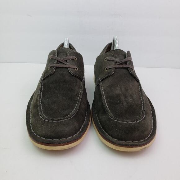 Andrew Marc Dorchester Brig Mens Size 9 Gray Suede Oxford Boat Shoes - Picture 5 of 11